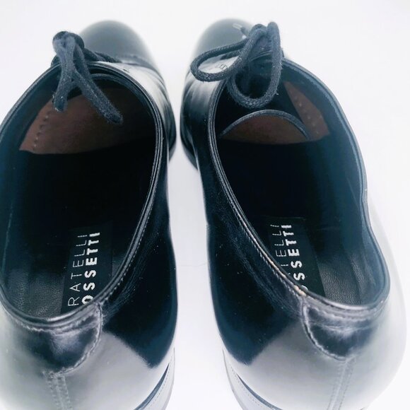 Fratelli Rossetti Italy 10973 Black Perforated Leather Cap Toe Oxford Shoes Sz 7 - Picture 11 of 15